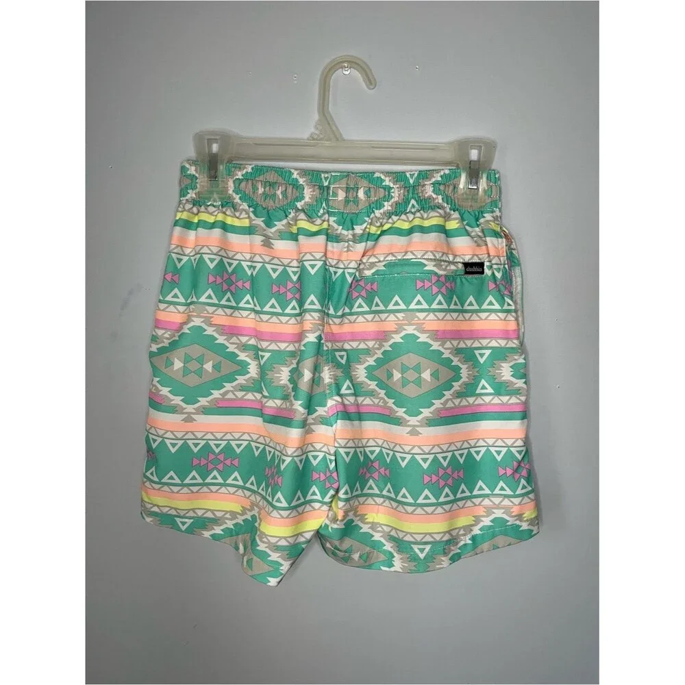 chubbies The En Fuegos Teal Geometric 5.5 Inch Classic Swim Trunks Size Small